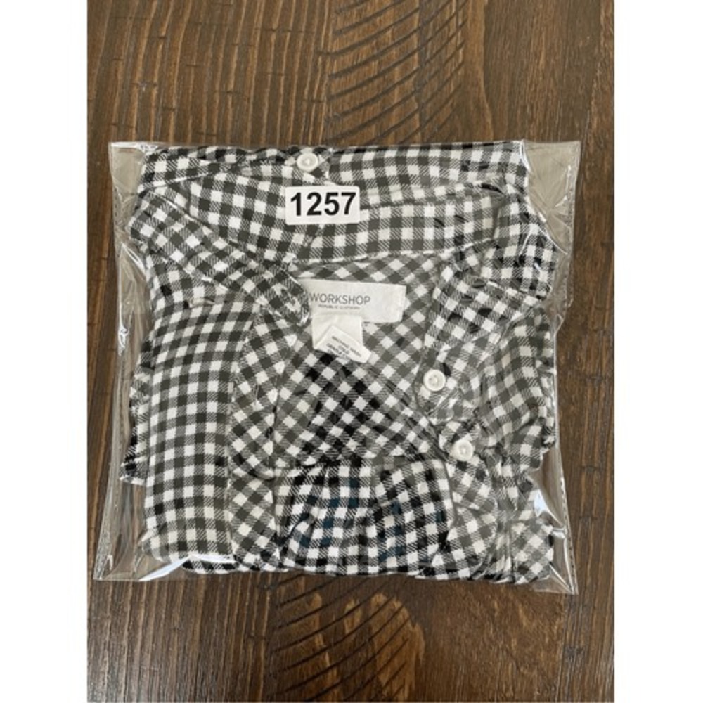 Workshop Gingham Check Button Down Shirt Womens L… - image 5